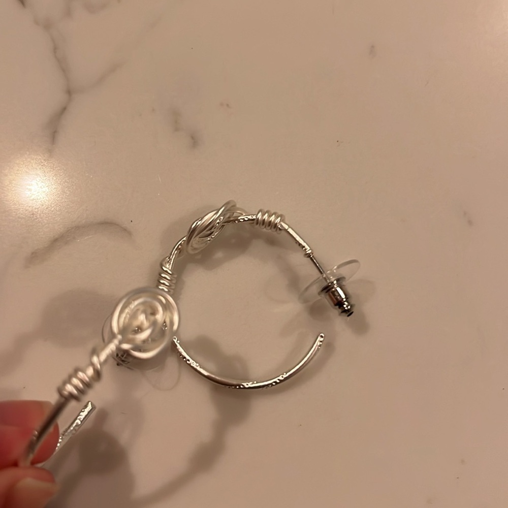 Matte Silver hoops. Size of a quarter!  Cute. Light weight